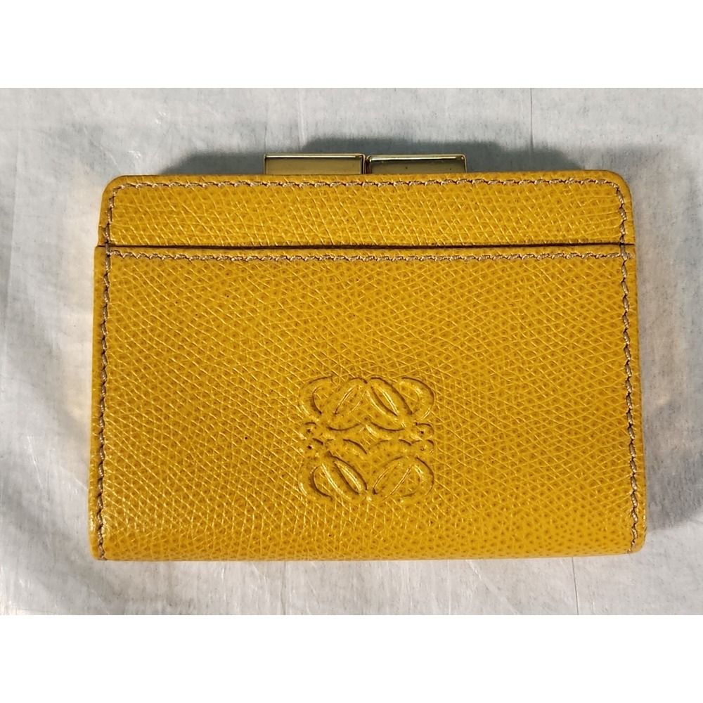 Loewe Bag Purse Mini Wallet Designer Luxury Leather Limited Edition Yellow Gold